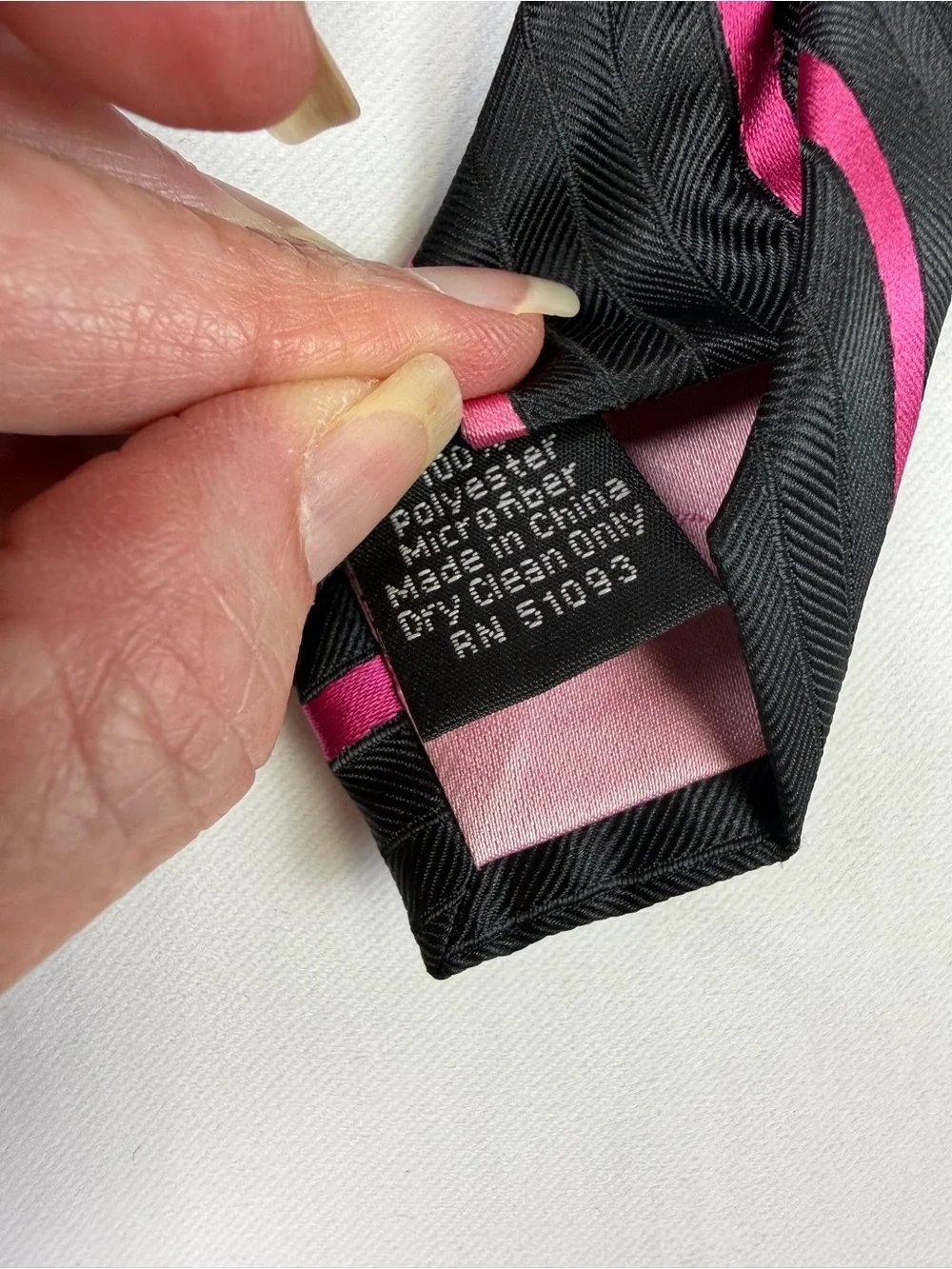 Breast Cancer Awareness Tie - Black with Pink Ribbon Stripe  Classic and Stylish